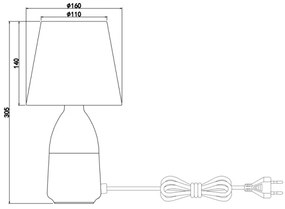 GLOBO 24135C - Stolná lampa EUGEN 1xE14/40W/230V