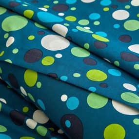 Bavlnená posteľná bielizeň Bublinky (*) Súprava obliečky na vankúš (70x90) a na prikrývku (140x200) v klasických rozmeroch a bez chlopne na zasunutie pod matrac.