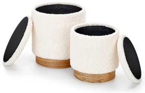 SADA 2x Taburet CANCUN pr. 31/38 cm biela/hnedá