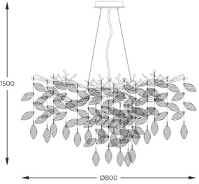 Zuma Line MD4115-1-EGN - Luster na lanku CINDY 10xG9/3,5W/230V zlatá