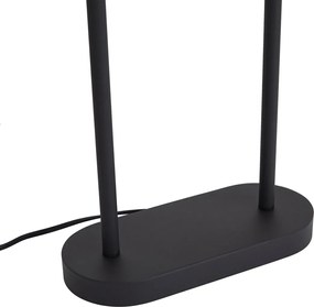 Stolná lampa čierna s čiernym oválnym tienidlom 35 cm - Thijmen