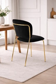 JEDÁLENSKÁ STOLIČKA SENNA ČIERNA + ZLATÉ NOHY