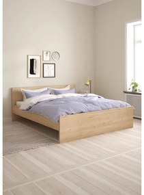 Dvojlôžková posteľ v dekore duba bez roštu 180x200 cm v prírodnej farbe Naia – Tvilum