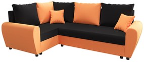 Rohová sedacia súprava Fleur Plus (oranžová + čierna) (L). Vlastná spoľahlivá doprava až k Vám domov. 1057099
