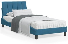 Rám postele s čelom modrý 80x200 cm zamat 3207817