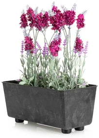 PLASTOVÝ KVETINÁČ SALVIA 28,5X17 CM IMITÁCIA BETÓNU ČIERNA