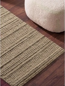 Béžový ručne tkaný vlnený behúň 80x250 cm Camden Parker – Ted Baker