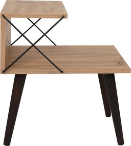 Nočný stolík KIVARO s kovovým detailom, borovica