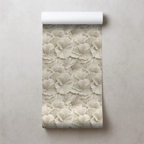 Tapeta béžové kvety v jemnom štýle