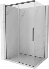 Mexen Rox, posuvný sprchový kút 105 x 110 cm, 8mm číre sklo, brúsený grafit profil, 8C2-105-110-66-00