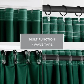 Tmavozelený zamatový dimout záves 140x245 cm Pleat – Restilo