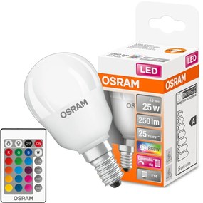 LED žiarovka E14 P45 4,5W = 25W 250lm RGBW 200° OSRAM Star + PILOT