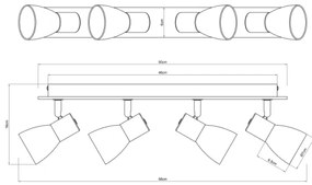 Globo 54307-4W - Bodové svietidlo CLAUDE 4xE14/40W/230V čierna/drevo
