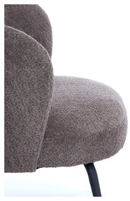 Tmavohnedé kreslo z textílie buklé Dieyda – Light &amp; Living