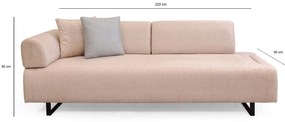 Dizajnová rozkladacia sedačka Vinaya 220 cm béžová