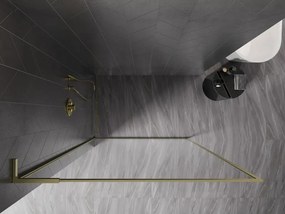 Mexen, Mexen Kioto-F L sprchová stena s rámom 120 x 202 cm, priehľadná 8 mm, brúsené zlato - 800-120-174-55-00