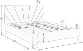 ECOMATRACE ČALÚNENÁ POSTEĽ SOLE 90 V SIVEJ FARBE S ROŠTOM Rozmery 180x200