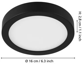 Eglo 900581 - stmievateľné LED stropné svietidlo FUEVA LED/11W/230V čierne