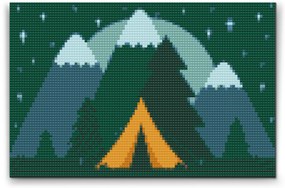 Gario Diamantové maľovanie Kempovanie v lese Rozmery: 40 x 60 cm, Rámovanie: S vnútorným rámom, Diamanty: Štvorcové
