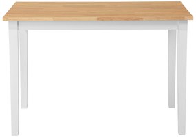 Drevený jedálenský stôl 120 x 75 cm svetlé drevo/biela HOUSTON Beliani