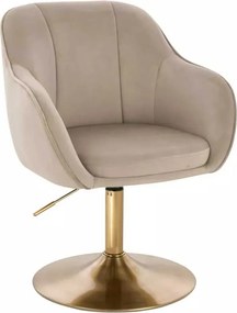 LuxuryForm DESIGN Stolička AVOLA VELUR na zlatom tanieri - latte