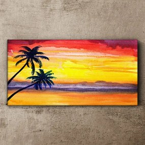 Obraz canvas Západ slnka palmy