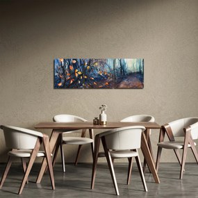 Obraz - Lúče jesenného slnka (s hodinami) (90x30 cm)