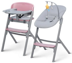 KINDERKRAFT SELECT-Detská jedálenská stolička LIVY Premium Aster pink + ležadlo CALMEE