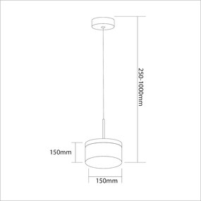 Závesné LED svietidlo Elegance, 1x LED 9w, 4000k, g