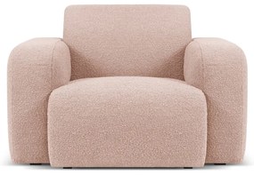 Ružové kreslo z textílie bouclé Molino – Micadoni Home