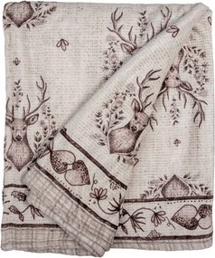 Béžový pléd s jeleňami Gentle Wilderness - 130*180 cm