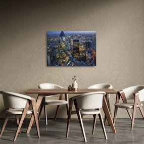 Sklenený obraz - Večerná panoráma Londýna (70x50 cm)