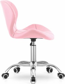 AKCIA Ružová kancelárska stolička AVOLA z eko kože II. akosť