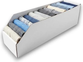 KARTON PAK Úložné boxy na oblečenie, organizéry do skrine BIELY KARTÓN 15x54cm