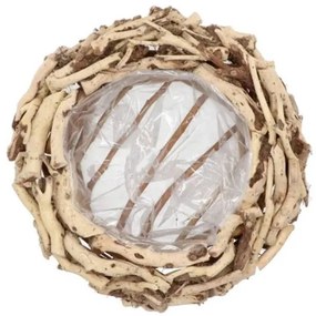 Prírodný kvetináč veniec z naplaveného dreva Driflwood - Ø 30*11 cm