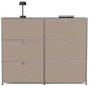 Kovová komoda »CN3« so 6 výklopnými priečinkami, hnedosivá