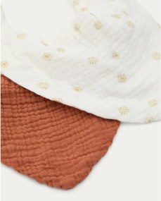 Krémové/v terakotovej farbe bavlnené podbradníky v súprave 2 ks Olna – Kave Home