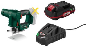 Parkside®  Aku priamočiara a chvostová píla Psssa 20-Li B2 + Akumulátor 20 V/2 Ah PAP 20 B1 + Nabíjačka 20 V/2,4 A PLG 20 C1  (800010887)