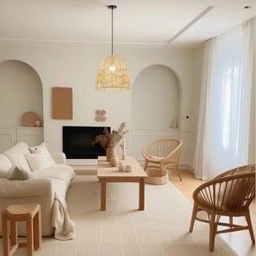 Immax 08262L - Luster na lanku PELO 1xE27/40W/230V pr. 40 cm ratan