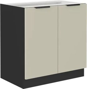 Dolná kuchynská skrinka Arona, 80 cm, kašmírová/čierna%
