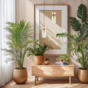 Luster na lanku MOLLY 1xE14/40W/230V pr. 12 cm zlatá/zelená/ružová