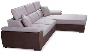 Rohová sedacia súprava PRESIDENT LUX, Ľavá, sv. hnedá/hnedá ( megan 352/casablanca 2307)