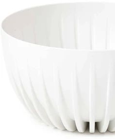 ZÁVESNÝ PLASTOVÝ KVETINÁČ STRIPPED ECO 16X30 CM BIELA