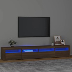 TV skrinka s LED svetlami hnedý dub 240x35x40 cm