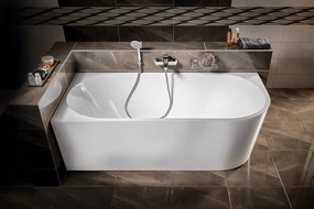 Aqualine Aqualine, TIBERA L rohová stojaca vaňa 170x80cm, biela, E1026