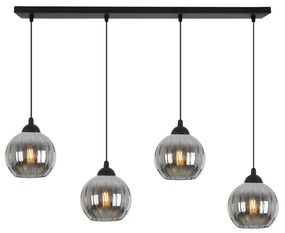 Závesné svietidlo Costa, 4x grafitové sklenené tienidlo, b