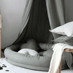 Ľanový vankúš srdca olivová 44cm