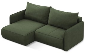 Zelená rozkladacia/s úložným priestorom rohová pohovka (ľavý roh) Nanea – Makamii