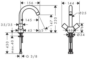 Hansgrohe Logis, Kohútiková umývadlová batéria, chrómová, HAN-71221000