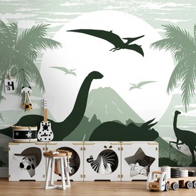 Fototapeta - Zelení dinosaury (254x184 cm)